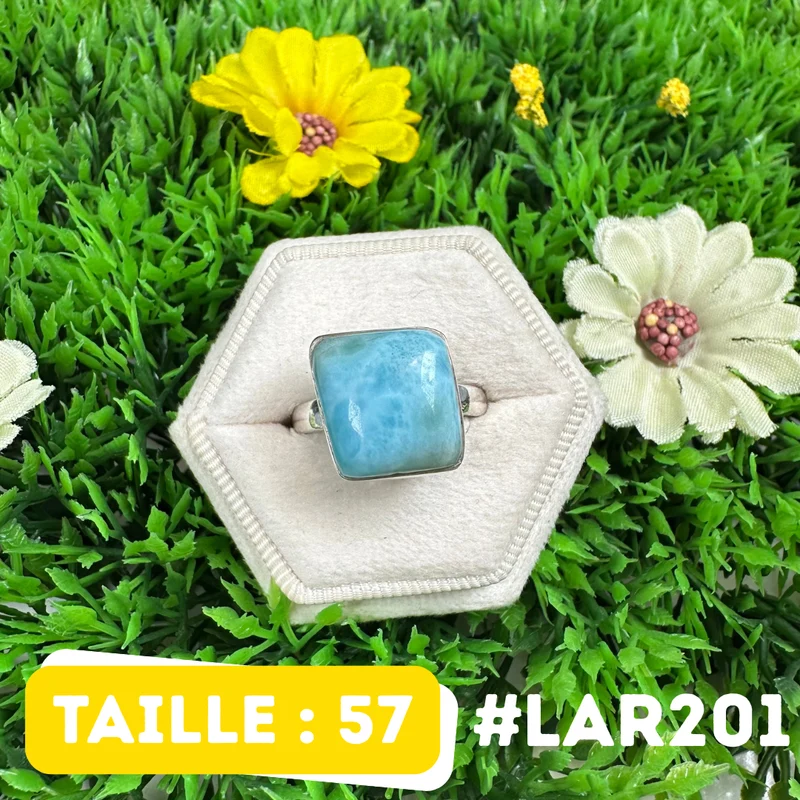 Larimar-Ring aus 925er Sterlingsilber #LAR201