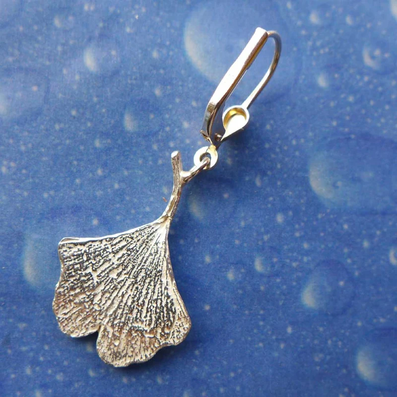 Ginkgo Ohrringe Silberschmuck