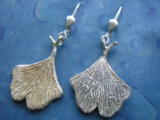 Ginkgo Ohrringe Silberschmuck