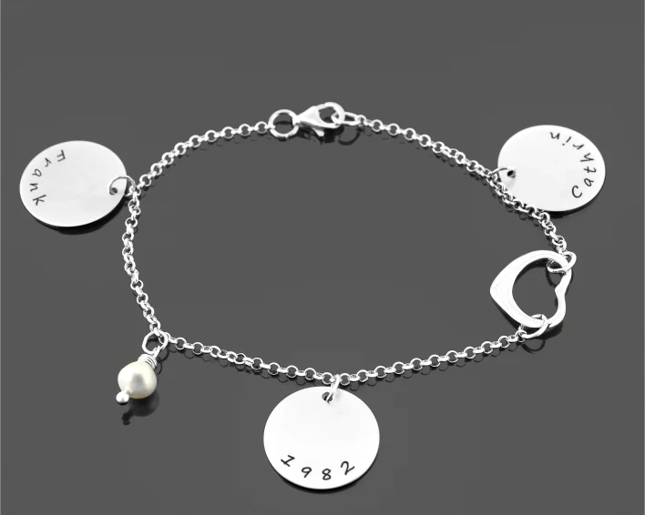 NAMENSARMBAND, SILBERARMBAND MIT GRAVUR, GESCHENK ZUM JAHRESTAG