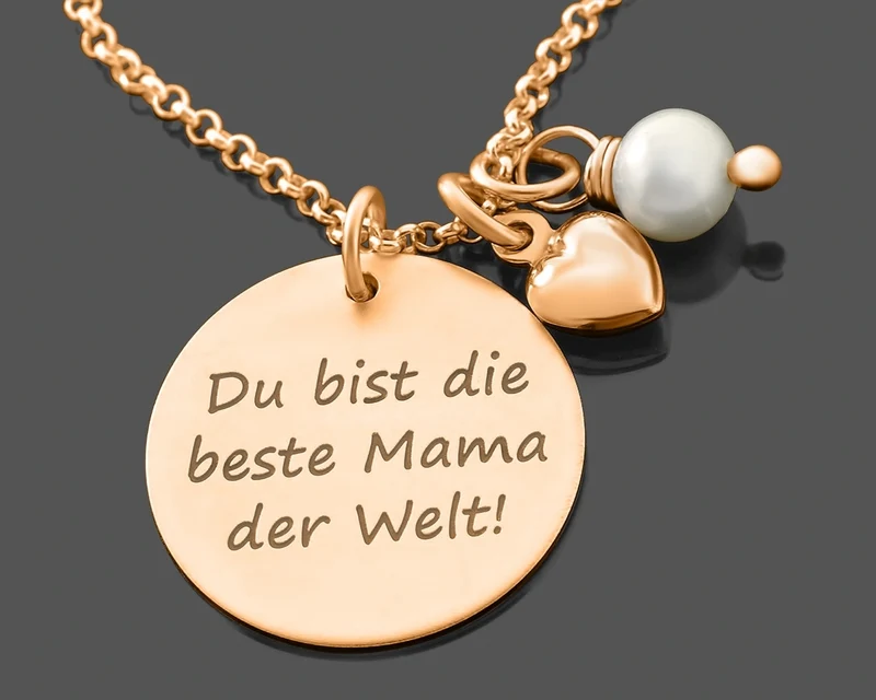 NAMENSKETTE FÜR MÜTTER SCHMUCK MIT GRAVUR HALSKETTE MAMA OMA SCHMUCK