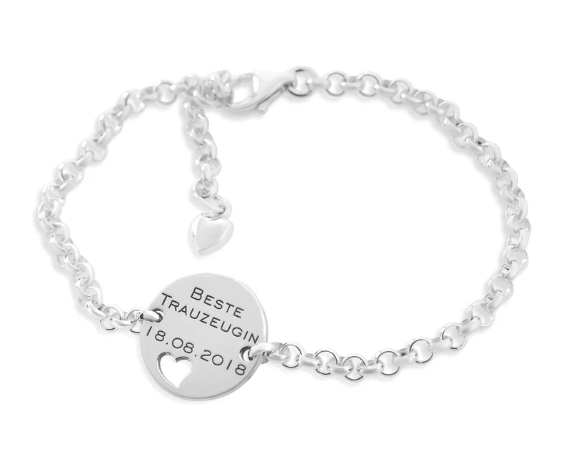 ARMBAND 925 SILBER ZUR HOCHZEIT ELEGANTES NAMENSARMBAND GESCHENK TRAUZEUGIN