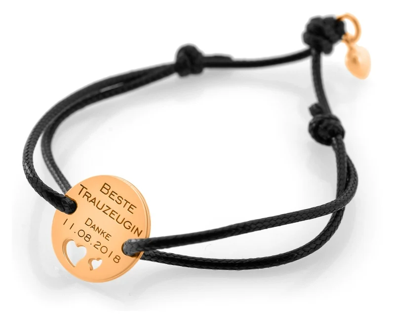 GESCHENK TRAUZEUGIN HOCHZEITSSCHMUCK ROSÉ ARMBAND GRAVUR