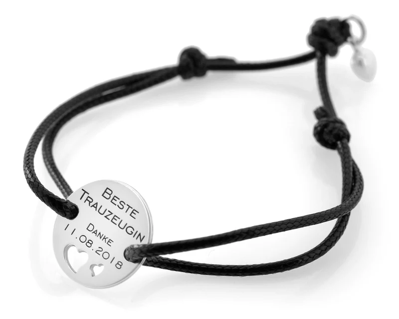 TRAUZEUGIN ARMBAND SILBER MIT GRAVUR GESCHENK FÜR BRAUTJUNGFER