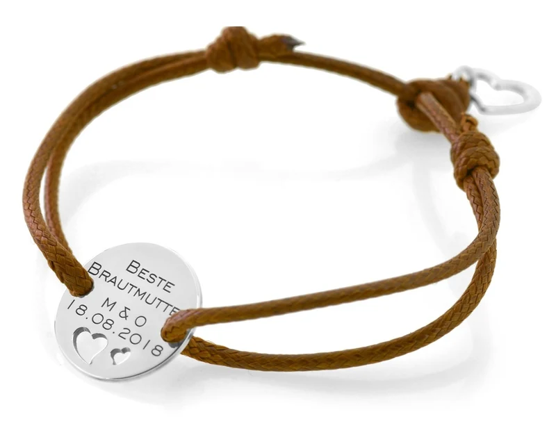 HOCHZEITSSCHMUCK SILBER, GASTGESCHENK ZUR HOCHZEIT, ARMBAND MIT GRAVUR