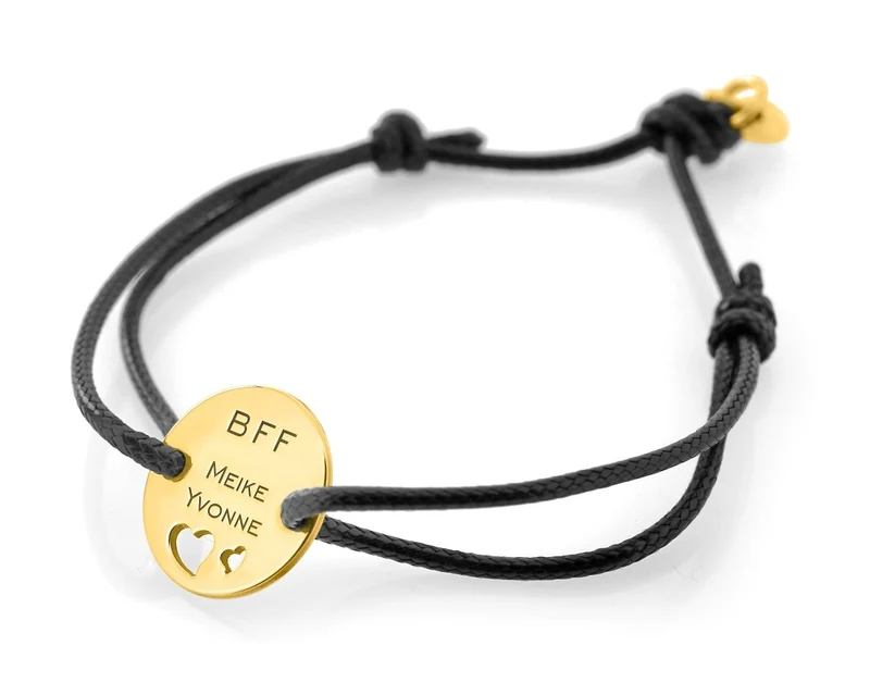 BAUMWOLLARMBAND ARMBAND VERGOLDET MIT GRAVUR SCHLICHT