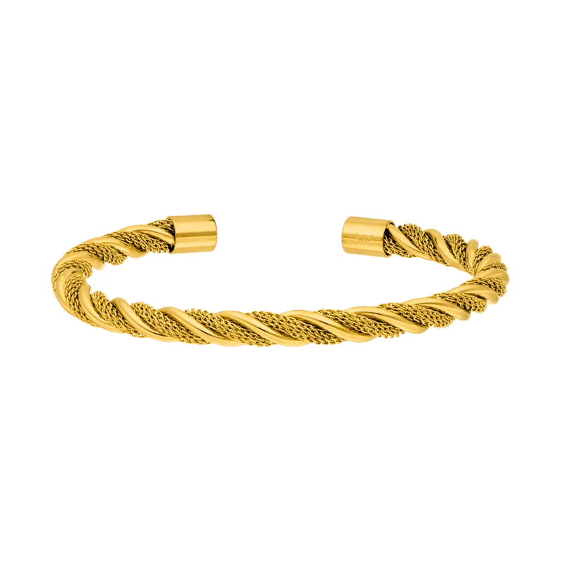 Bold Twist Armreif 18K Vergoldet