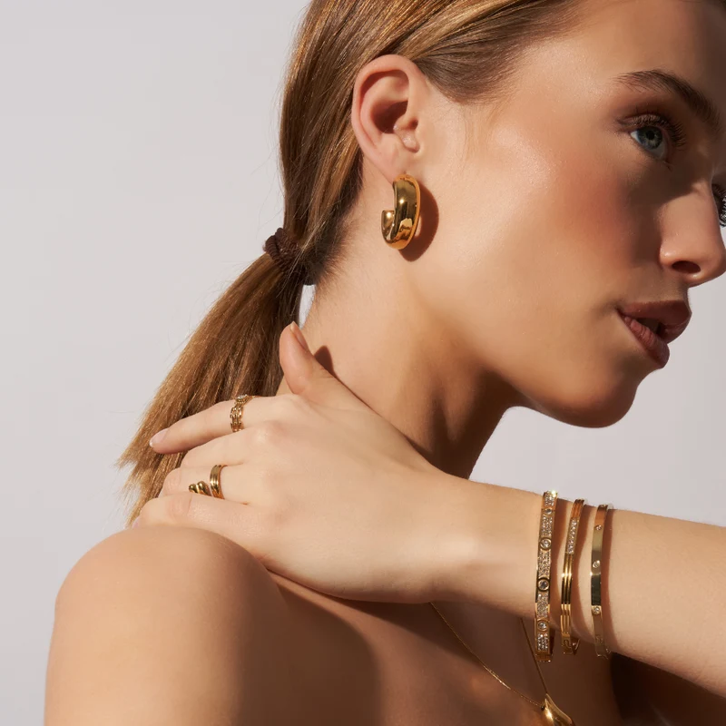 Bold Hoop Ohrringe 18K Vergoldet