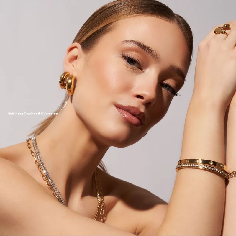 Bold Hoop Ohrringe 18K Vergoldet
