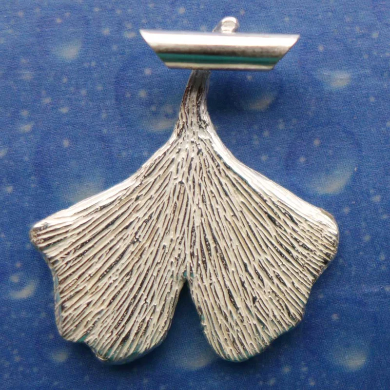 Ginkgo Blatt Anhänger Silber s