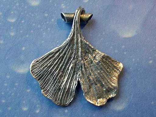 Ginkgo Blatt Anhänger Silber s