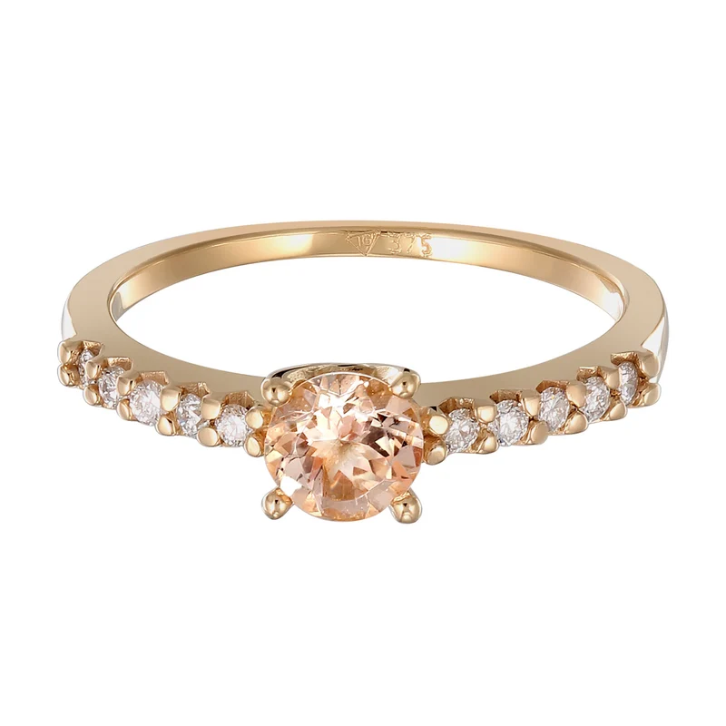 Verlobungsring | Morganit (Pfirsich), Diamanten (0.04 ct)