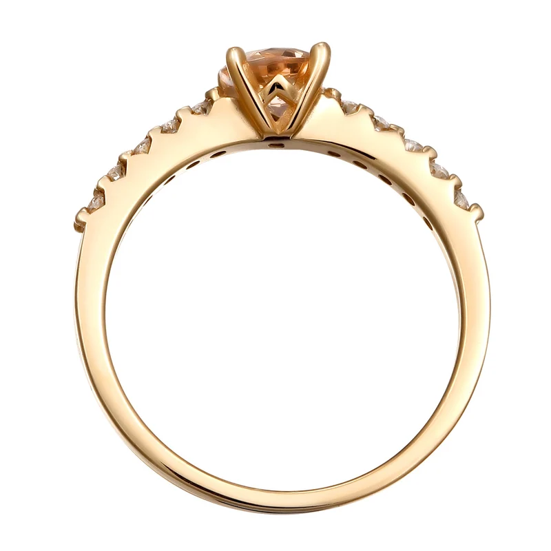 Verlobungsring | Morganit (Pfirsich), Diamanten (0.04 ct)