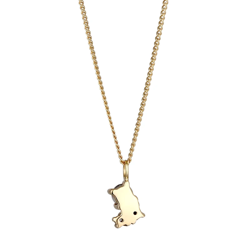 Halskette Anhänger | Quartz & Topas & Diamant (Schwarz, 0.006 ct)