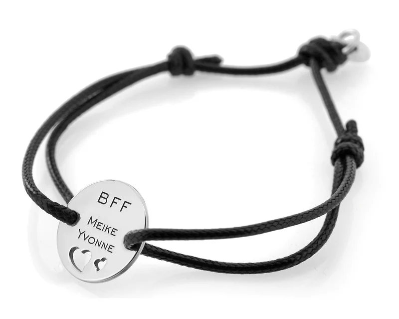 FREUNDSCHAFTSARMBAND, SCHMUCK MIT GRAVUR, BAUMWOLLARMBAND