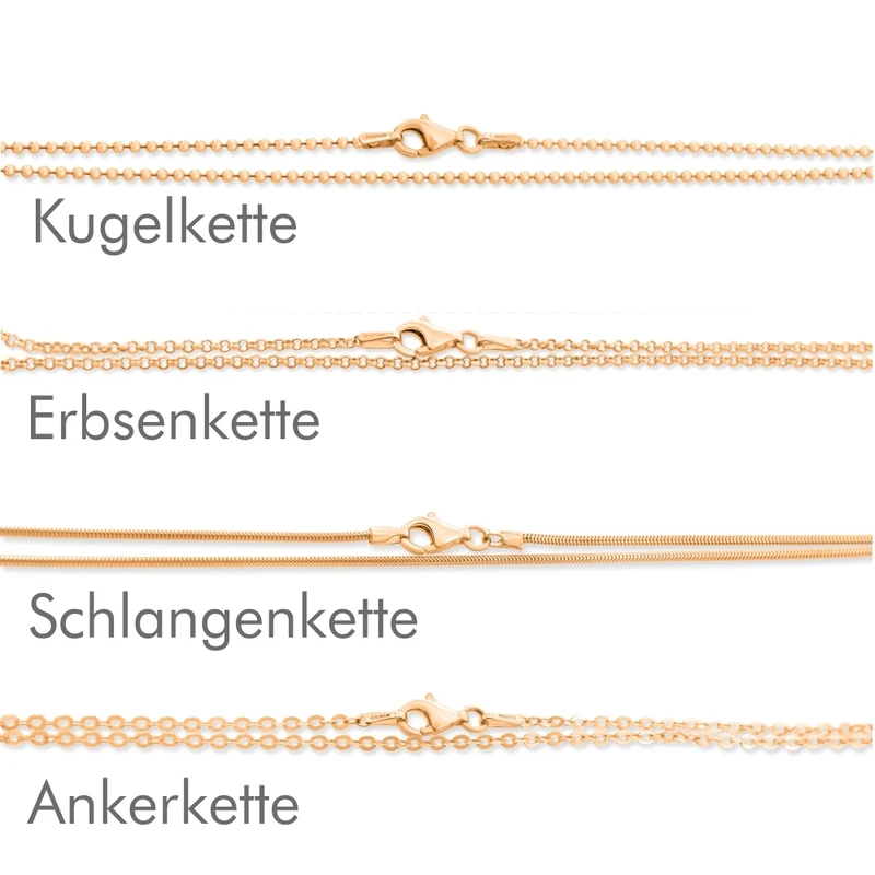 ROSÉGOLD KETTEN, ROSÉKETTEN, 925 STERLING SILBER ROSÉ VERGOLDET