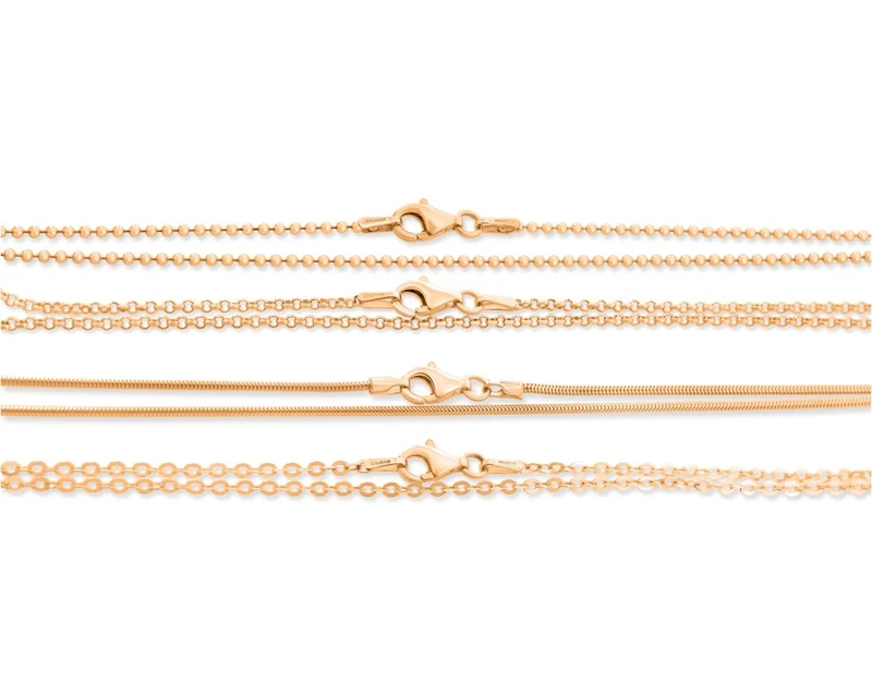 ROSÉGOLD KETTEN, ROSÉKETTEN, 925 STERLING SILBER ROSÉ VERGOLDET