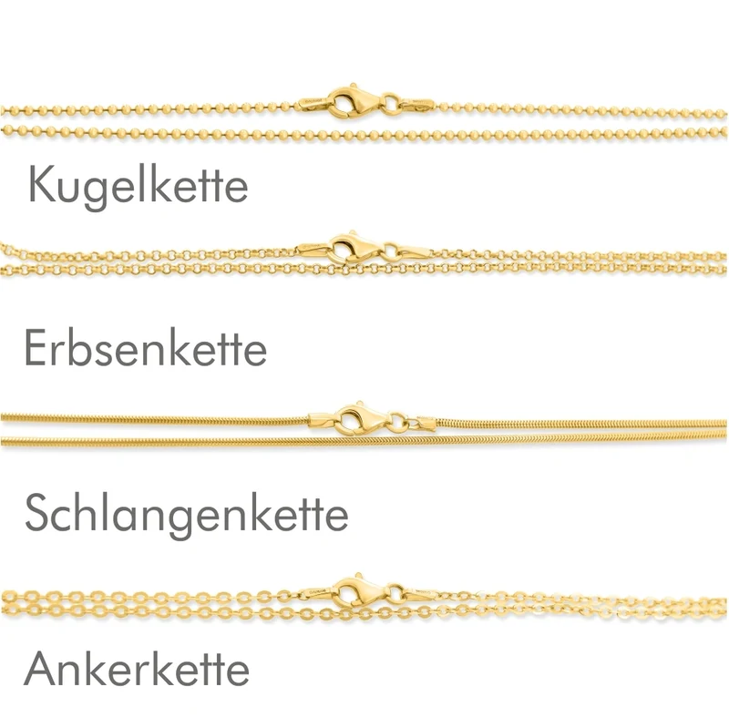 KETTEN VERGOLDET EINZELN, GOLDKETTEN, 925 STERLING SILBER HOCHWERTIG VERGOLDET