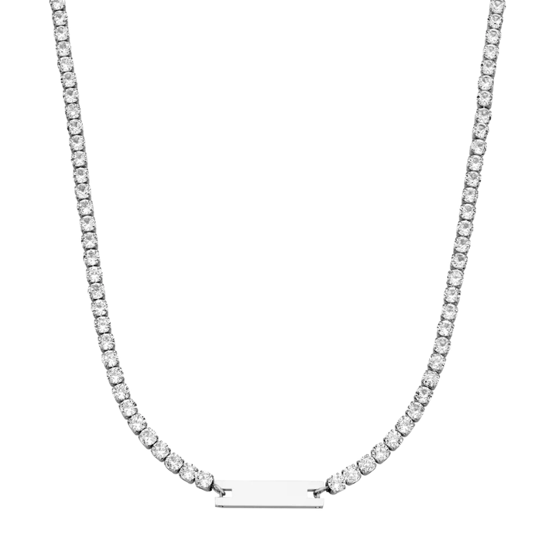 Tennis Gravur Kette 14K Vergoldet