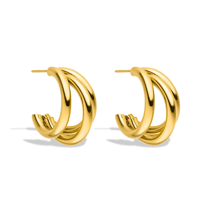 Hi-Life Triple Line Ohrstecker 18K Vergoldet