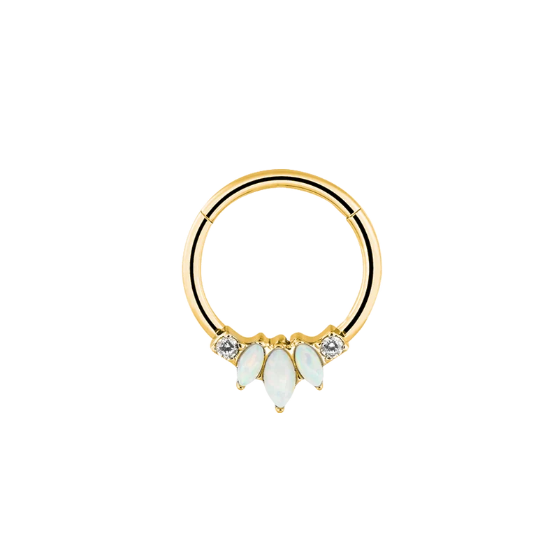 Lotus Opal Clicker Piercing Gold