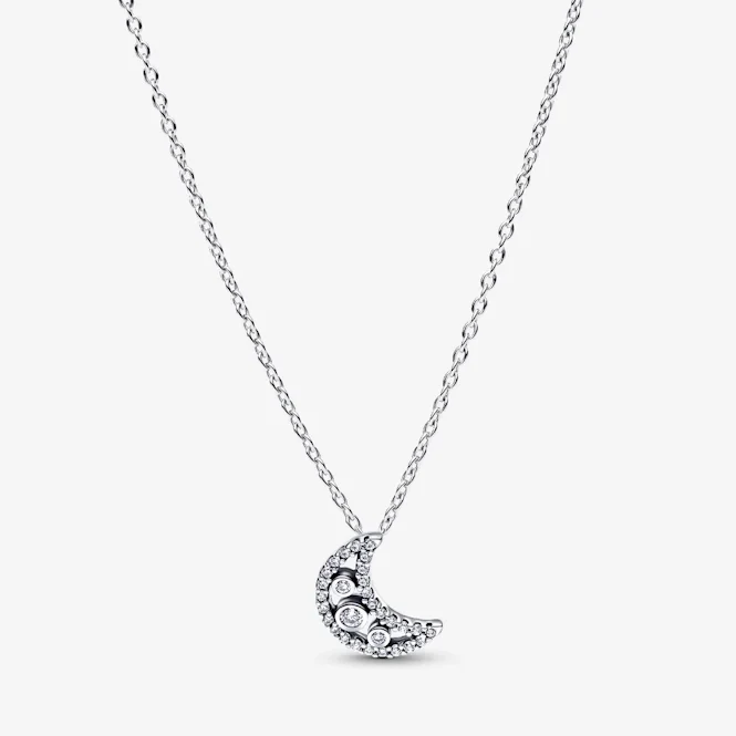 Crescent Moon Pendant Necklace, 50cm