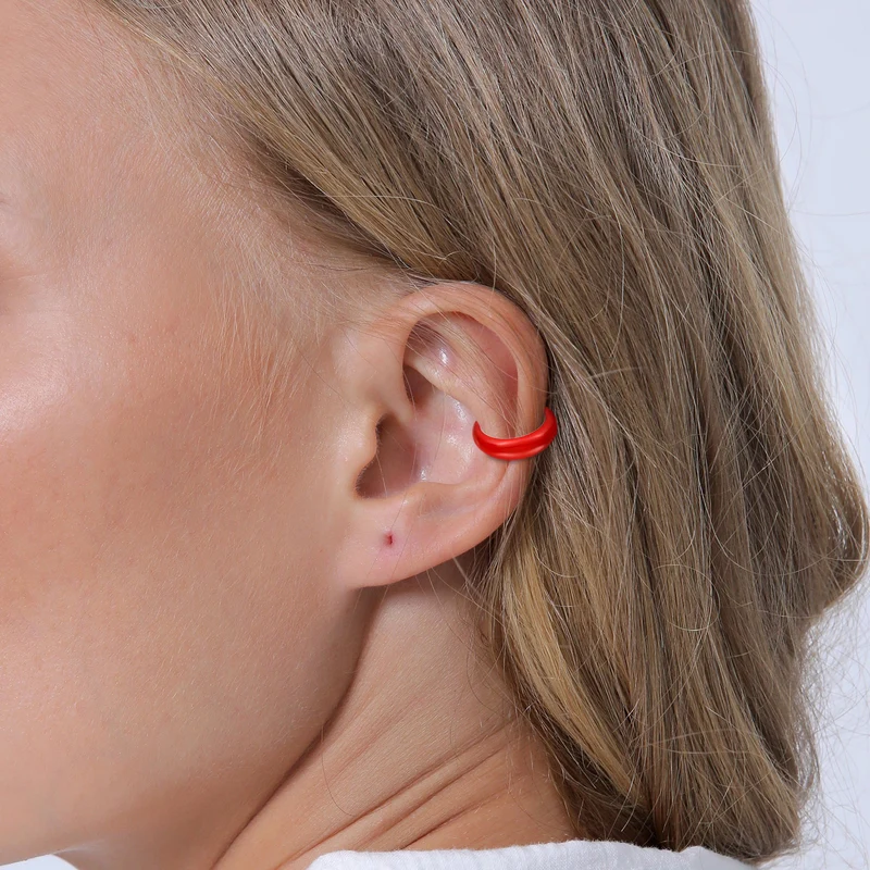 Earcuff Single | Emaille (Rot)