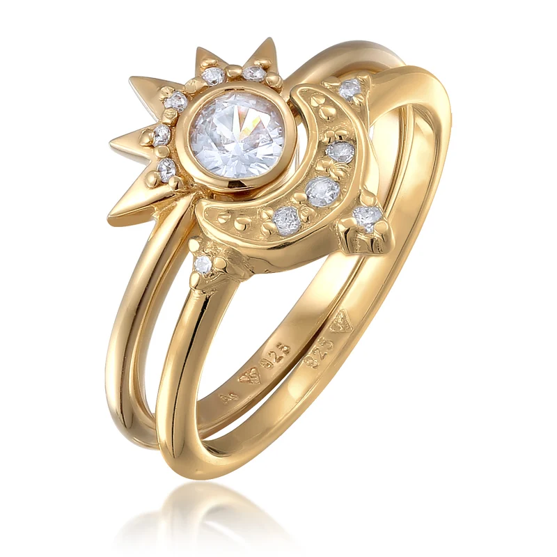 Ringset Astro | Zirkonia (Weiß)