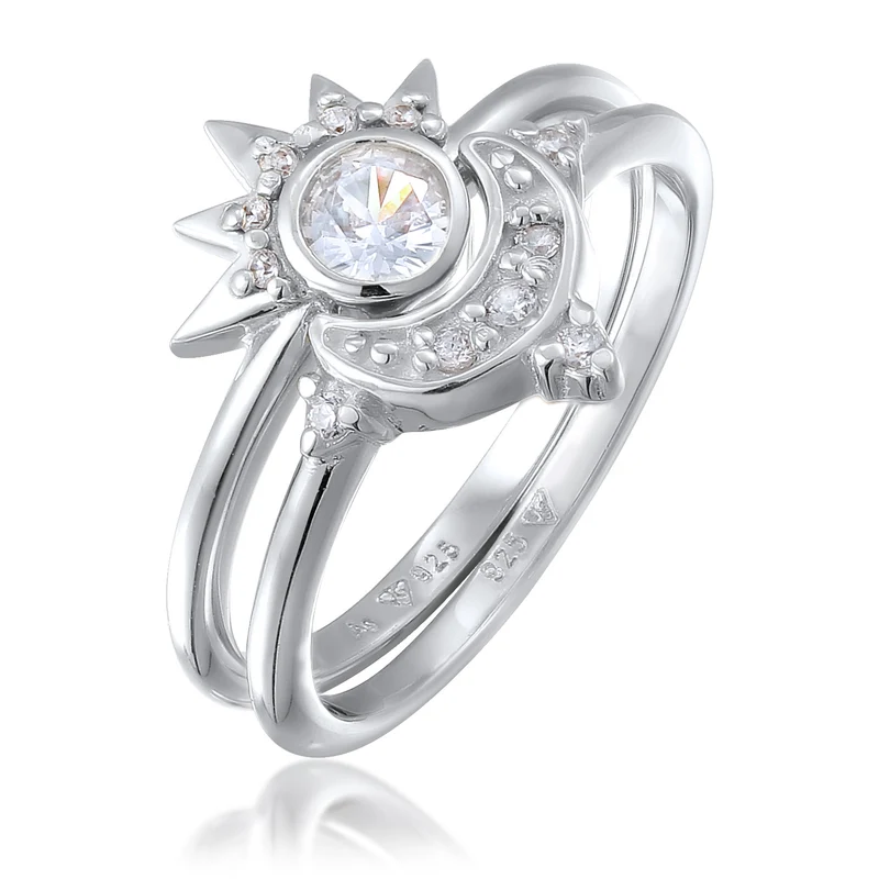 Ringset Astro | Zirkonia (Weiß)