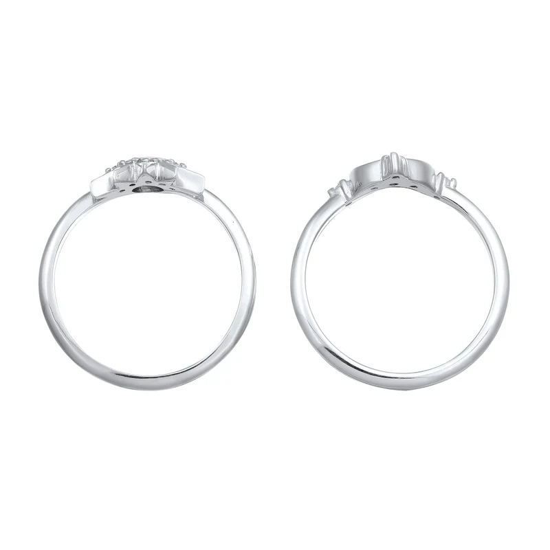 Ringset Astro | Zirkonia (Weiß)