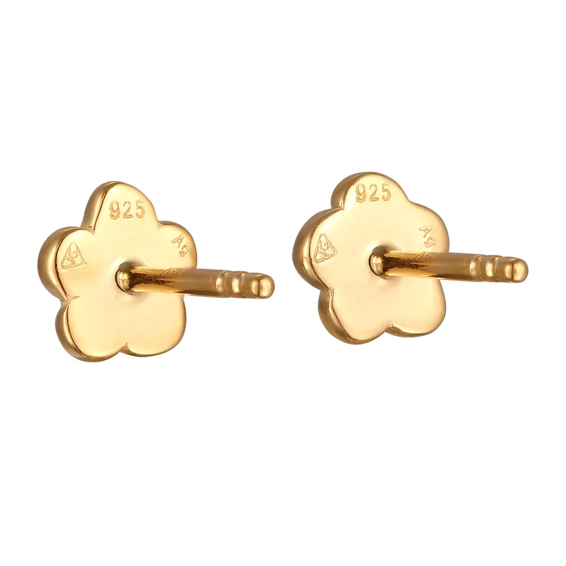 Ohrstecker Blume | Synthetischer Rubin