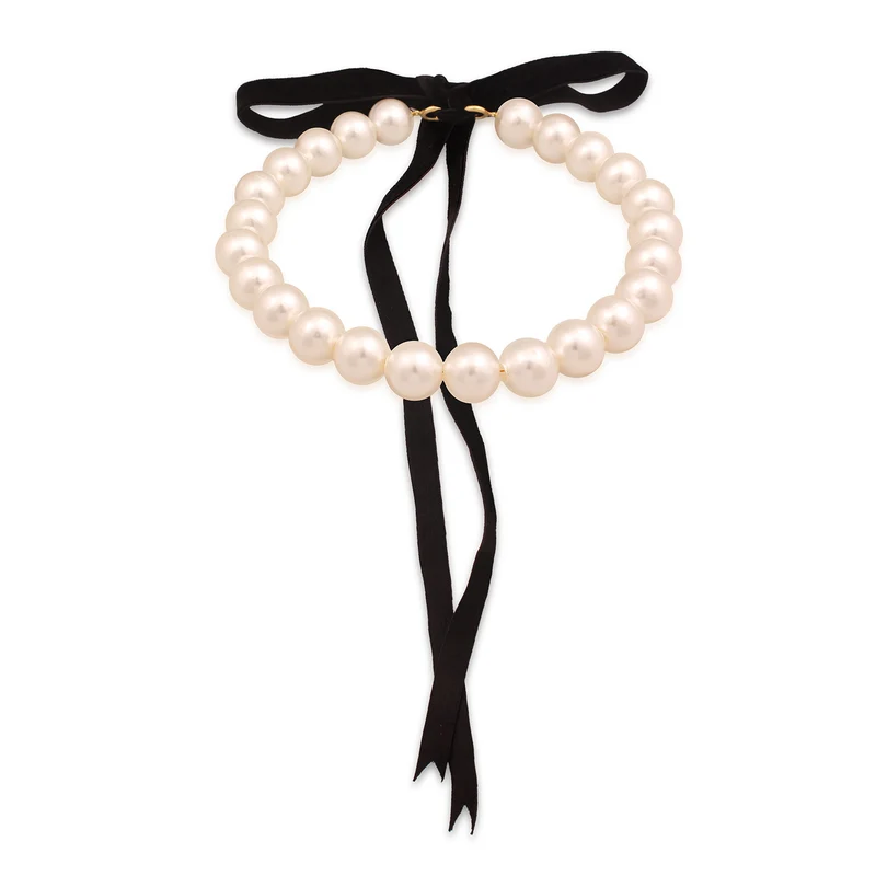 Choker Schleife | Synth. Perlen
