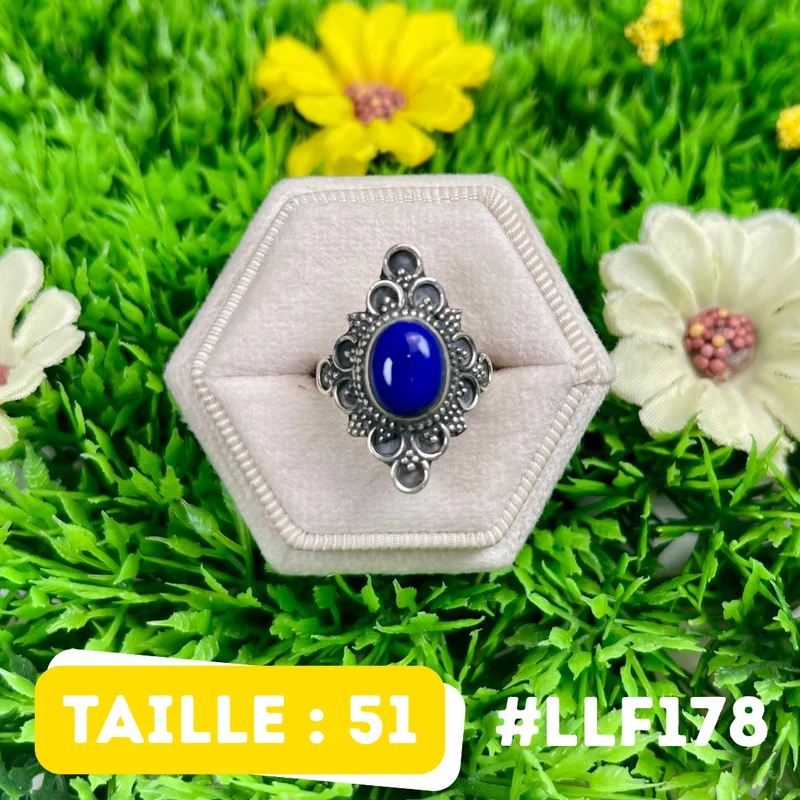 Ring aus 925er Sterlingsilber mit Lapislazuli #LLF178