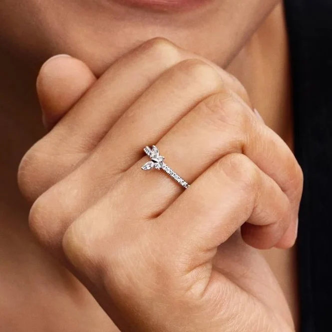Sparkling Butterfly Ring, Size 50