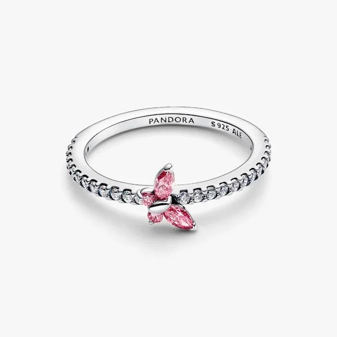 Sparkling Butterfly Ring, Size 50