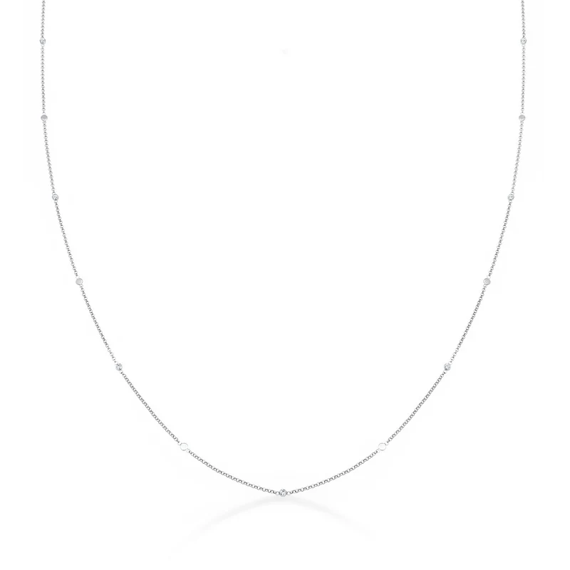 Halskette Plättchen | Mit Kristallen von Swarovski® (Weiß)