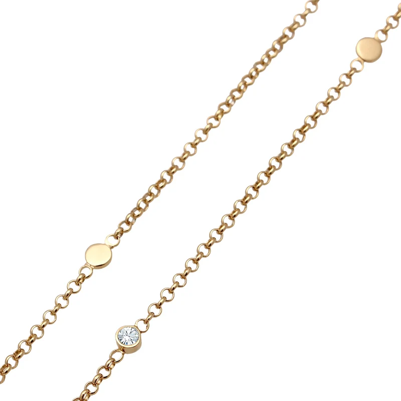 Halskette Plättchen | Mit Kristallen von Swarovski® (Weiß)