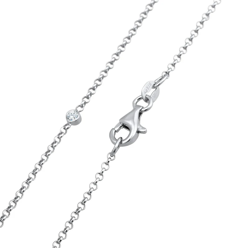 Halskette Plättchen | Mit Kristallen von Swarovski® (Weiß)