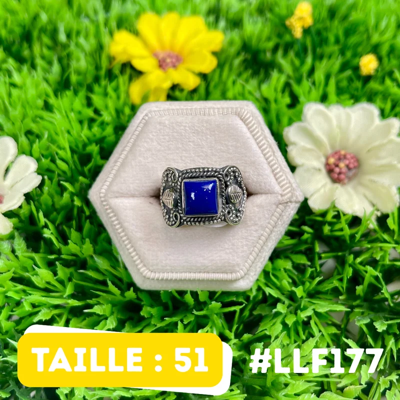 Ring aus 925er Sterlingsilber mit Lapislazuli #LLF177