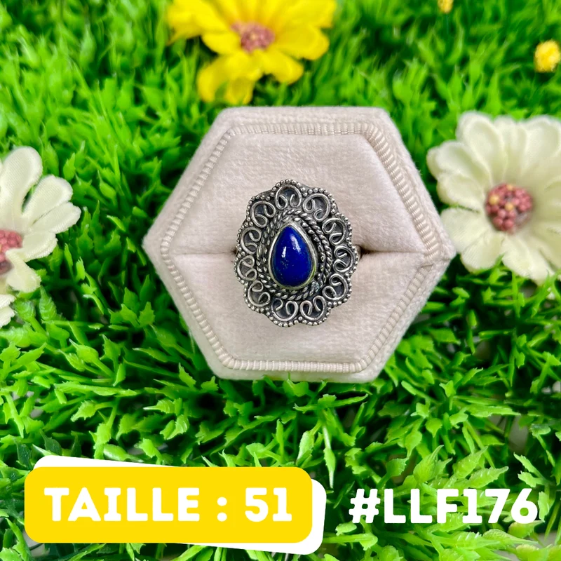 Ring aus 925er Sterlingsilber mit Lapislazuli #LLF176
