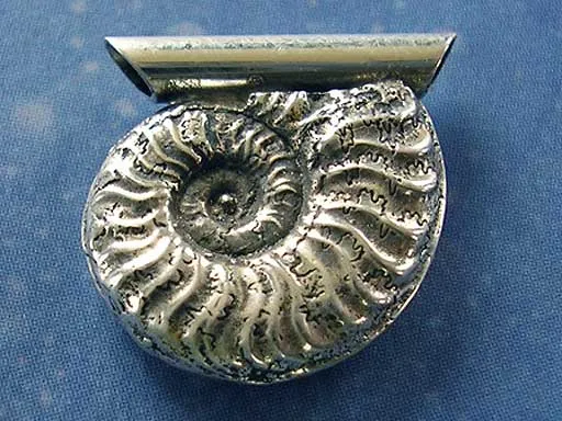 Fossiler Schmuck Silber Ammonit A