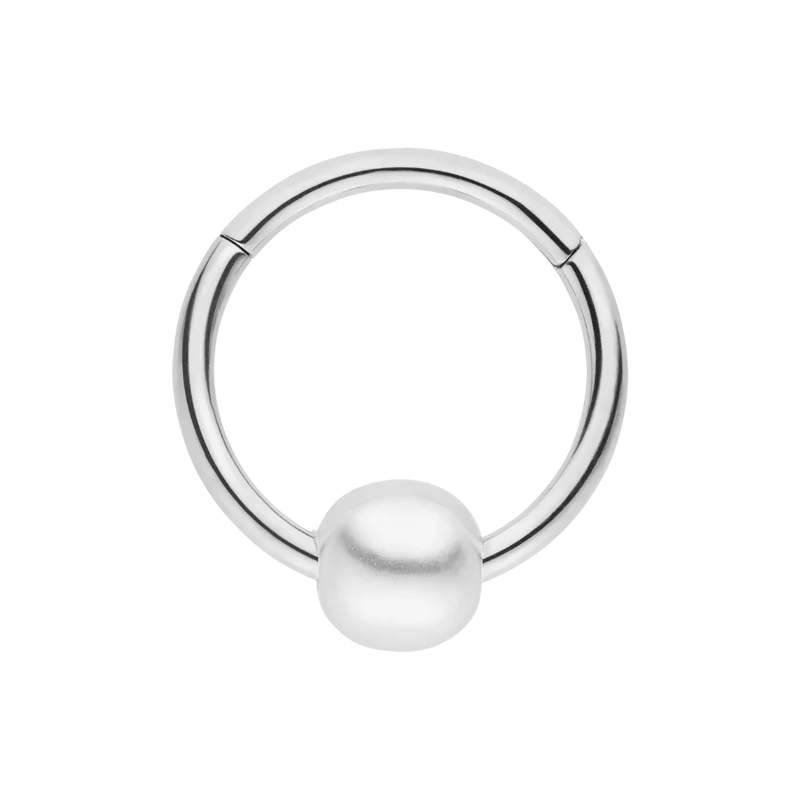 Pearl Clicker Piercing 18K Vergoldet