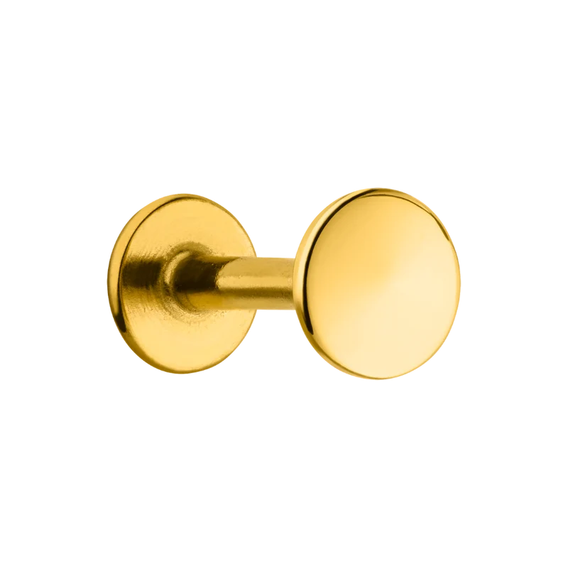 Simple Circle Labret Piercing 18K Vergoldet