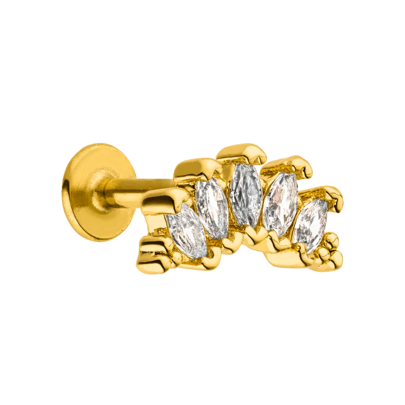 Flawless Lotus Labret Piercing 18K Vergoldet