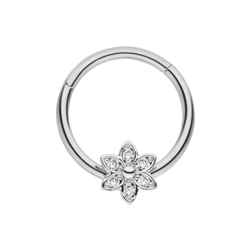 Flower Clicker Piercing 18K Vergoldet