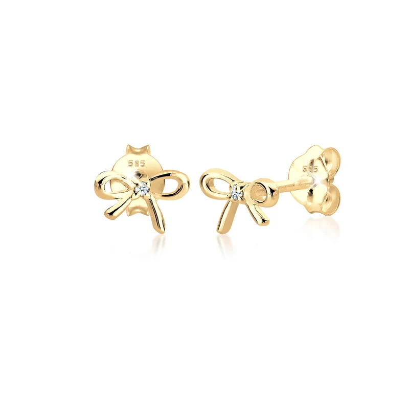 Ohrstecker Schleife | Diamant ( Weiß, 0,01 ct )