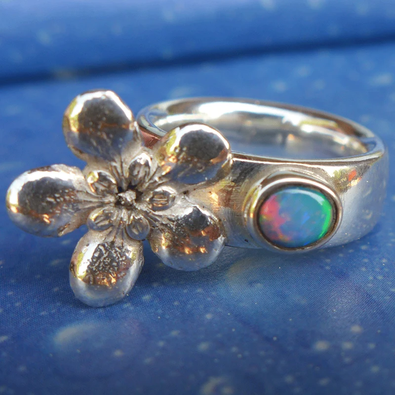 Flora Silber Jasmin Blüte Ring