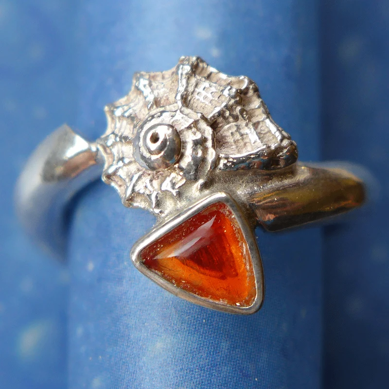 Feueropal Ring Silber Kronenturban