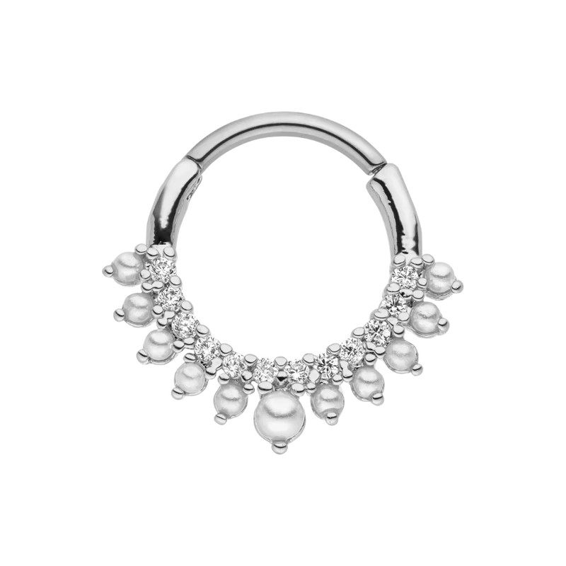 Flawless Pave Pearl Clicker 18K Vergoldet