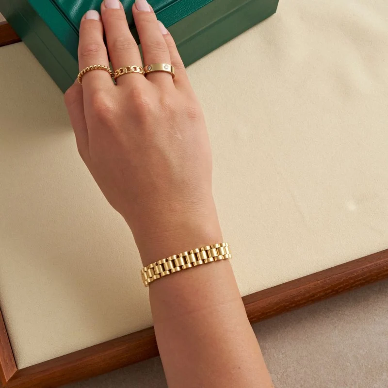 Deluxe Wavelink Armband 14K Vergoldet